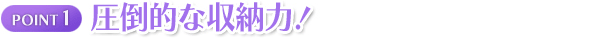 ポイント1:圧倒的な収納力!